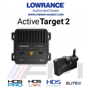 LOWRANCE Active Target 2 Live Sonar - Система с включена сонда и процесор